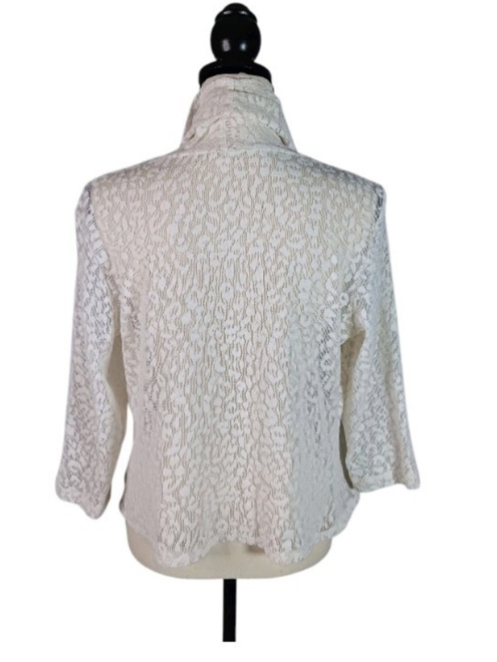 Ruby Rd. Cream Lace Lightweight Waterfall Open Cardigan - Picture 8 of 8